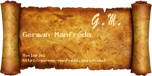 German Manfréda névjegykártya